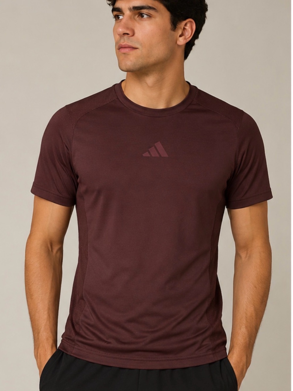 Adidas Men’s Small Maroon Athletic Training Shirt Performance Activewear Tee BN